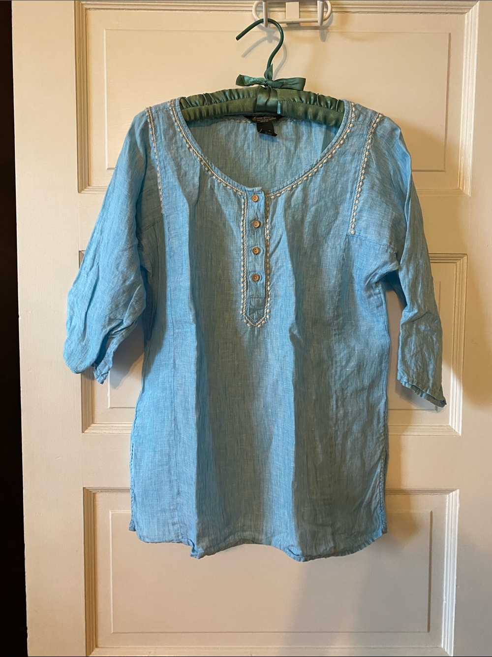 Eddie Bauer Light Blue Linen Tunic